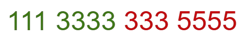 Example of any two suits, one suit has three 1s and four 3s, and the other suit has three 3s and five 5s.