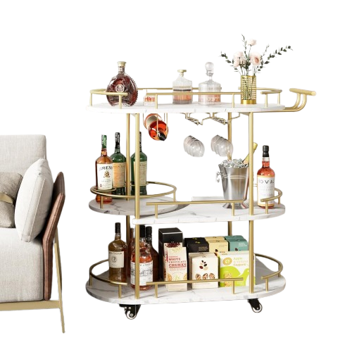 Mobile Bar Serving Carts on Wheels