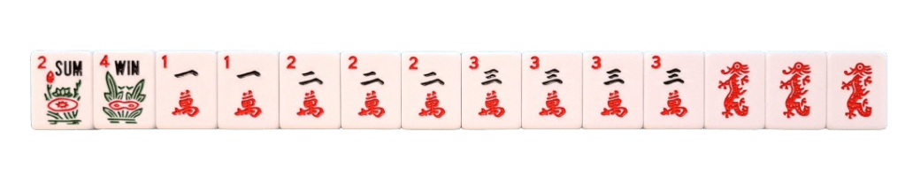 Consecutive Run  Line 5 in the 2025 NMJL Card with Craks and Red Dragons