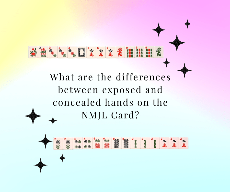What are the differences between exposed and concealed hands on the NMJL Card?
