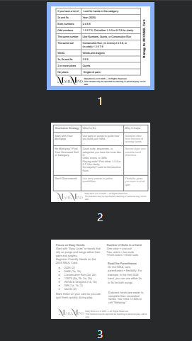 American Mahjong Card Size Handouts 2025